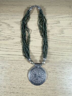 antique Ottoman Tughra Turkish silver Kurus coin necklace